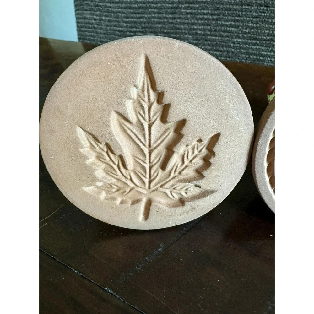 Vintage Shaker Hearth Cookie Art Cookie Stamps Autumn‎ Leaves 3.5